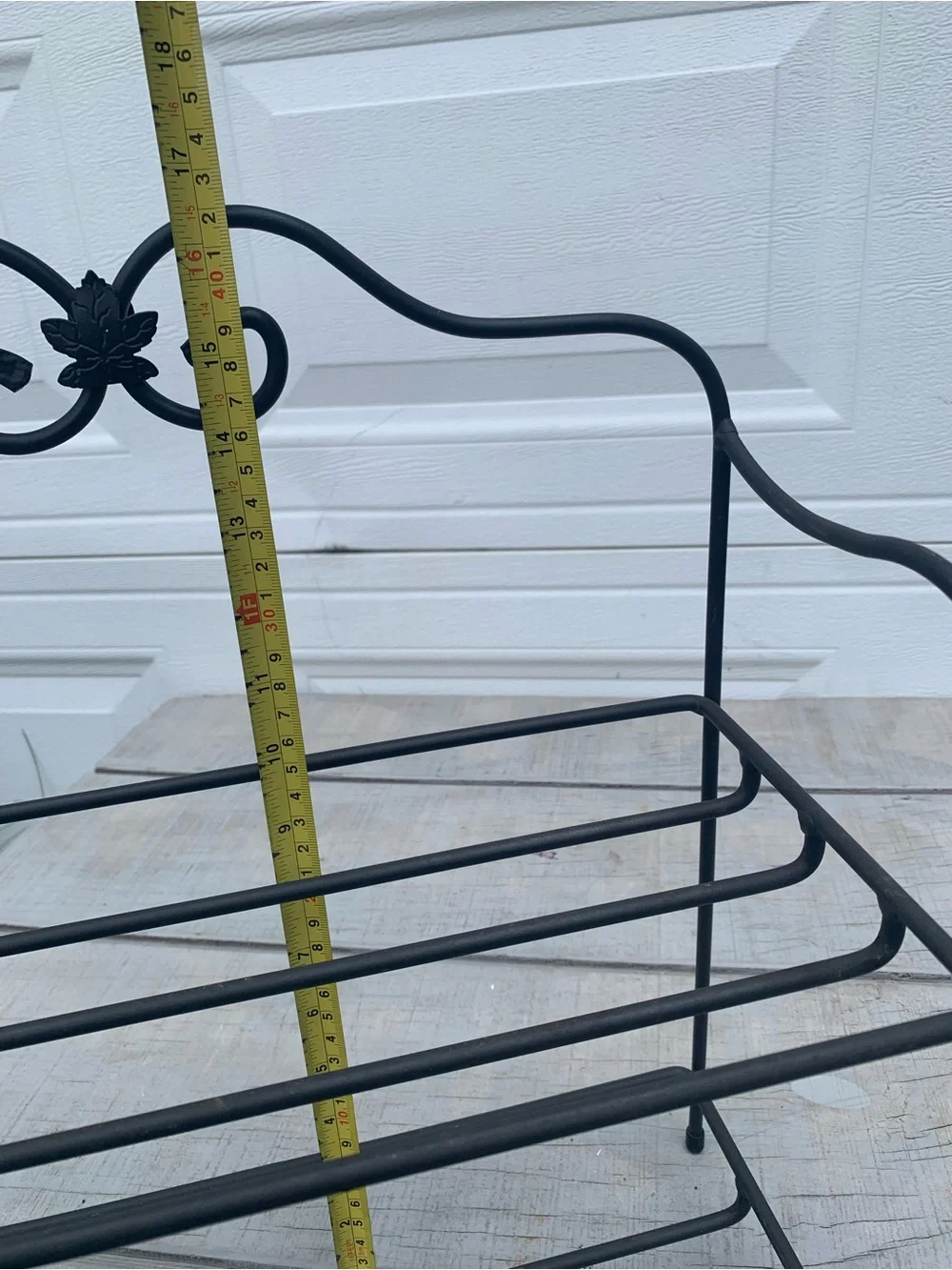 Longaberger Foundry Wrought Iron Kitchen Counter 2 Tier Utility Shelf Rack 15